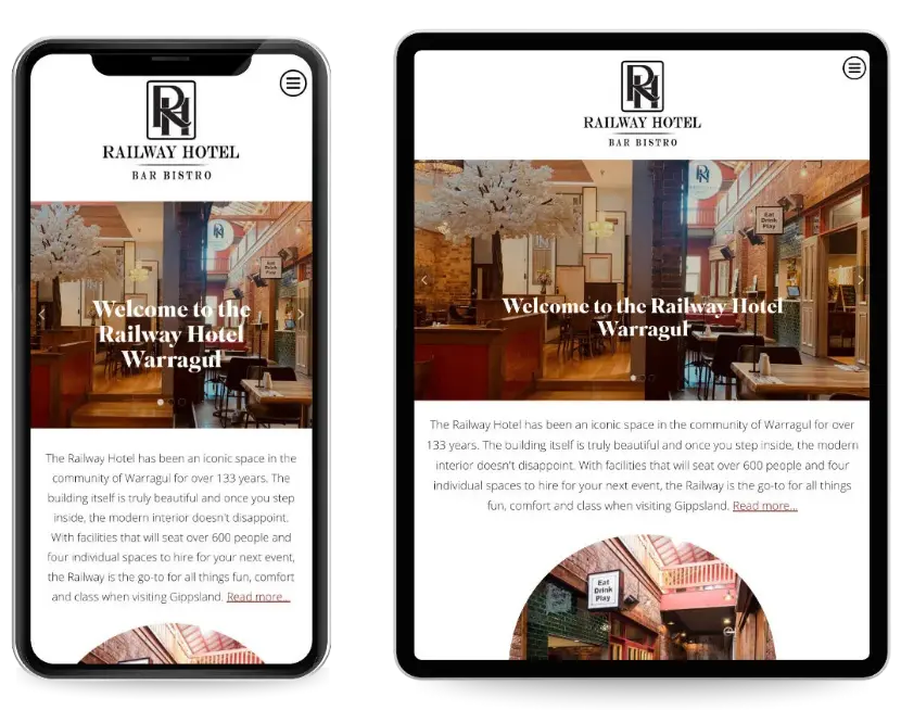 Mobile and tablet view