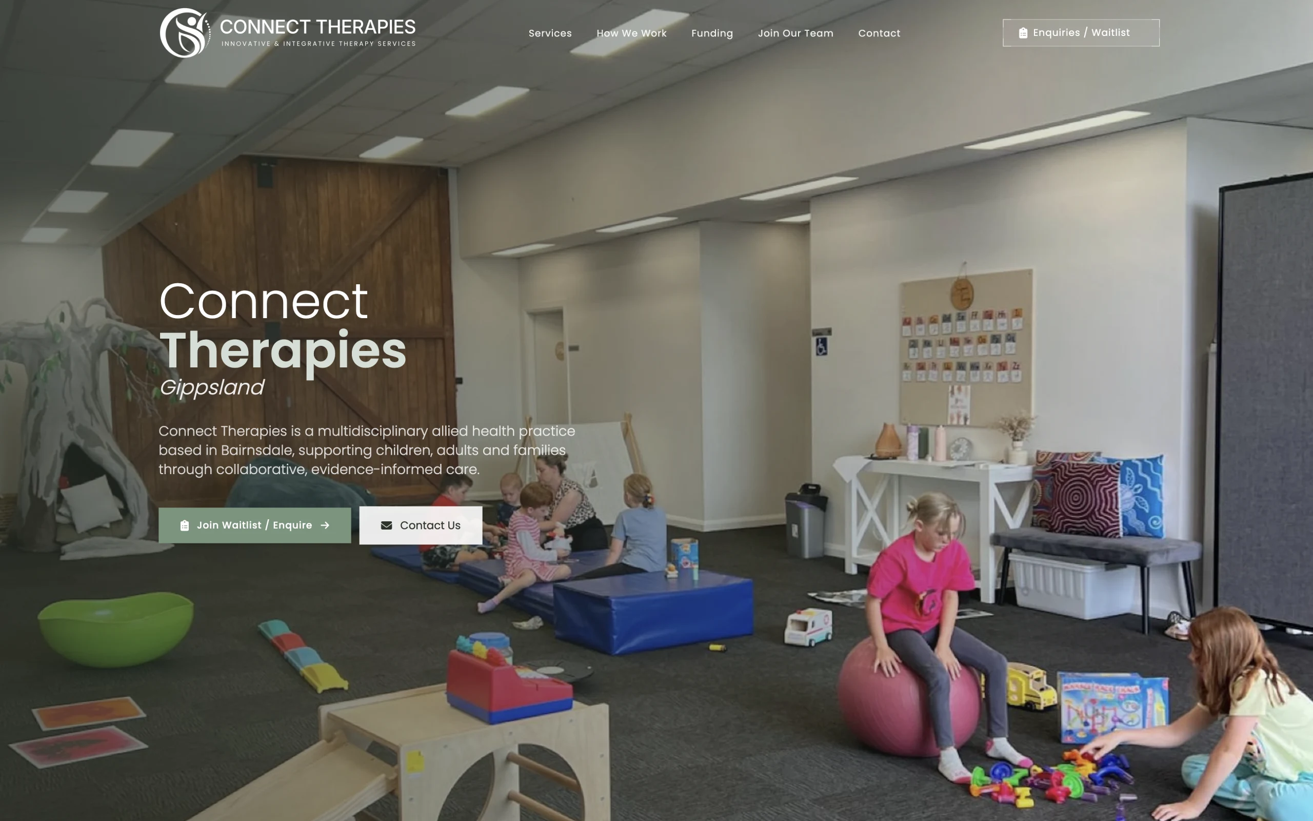 Connect Therapies website screenshot