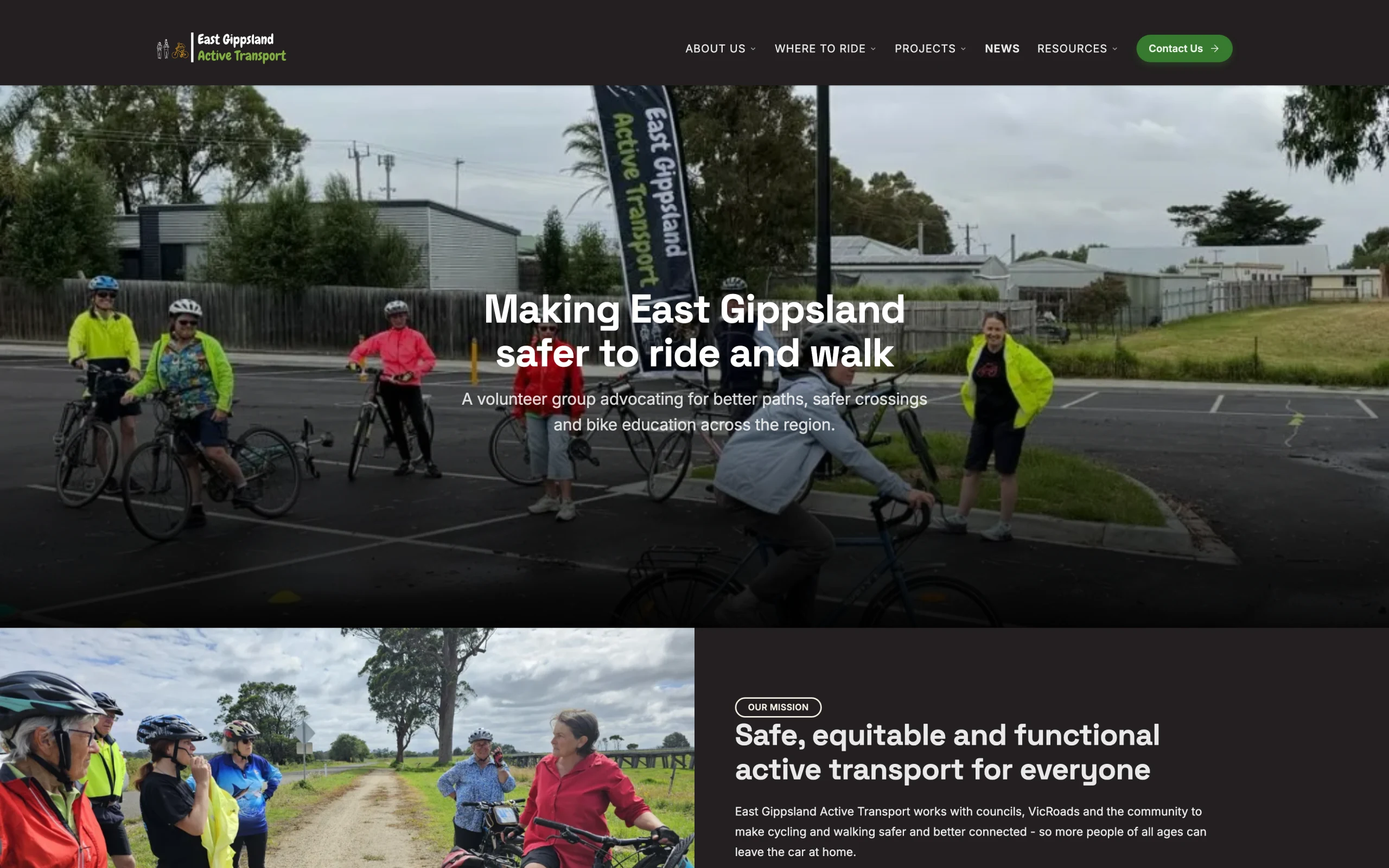 East Gippsland Active Transport website screenshot