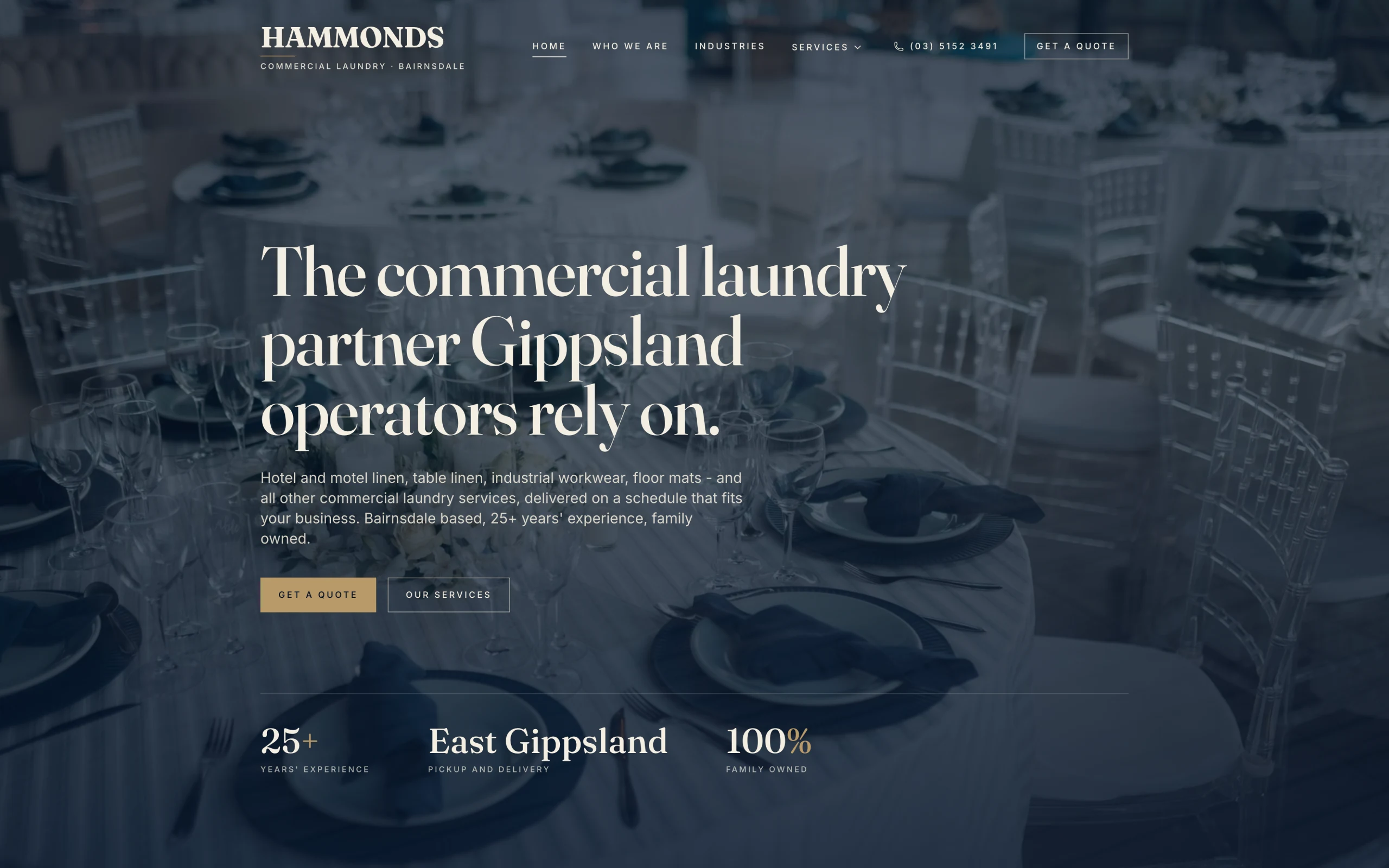 Commercial Laundry website screenshot