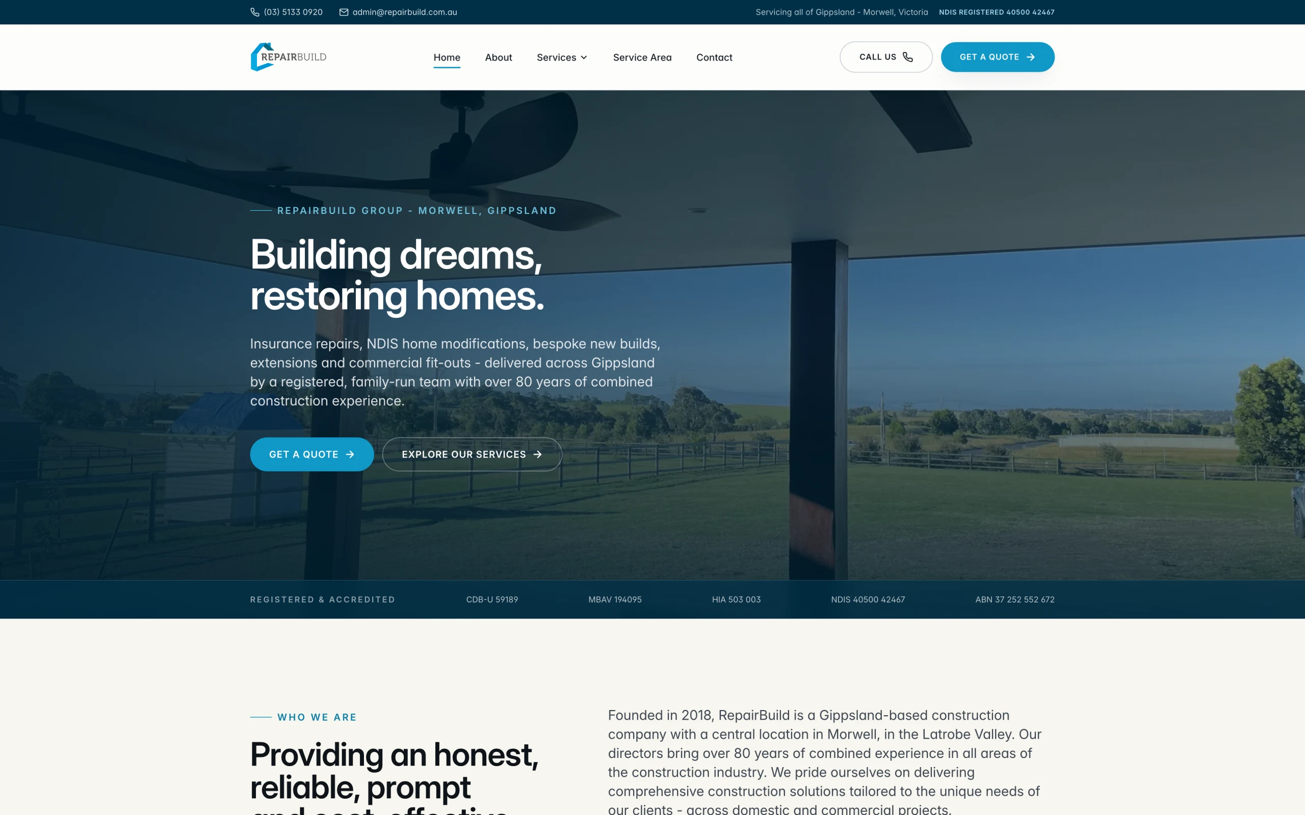 RepairBuild website screenshot