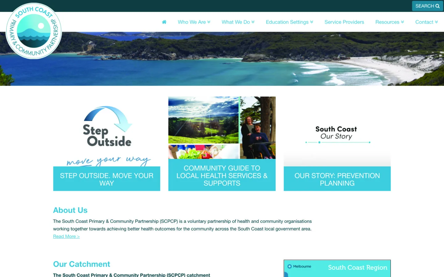 South Coast PCP website screenshot